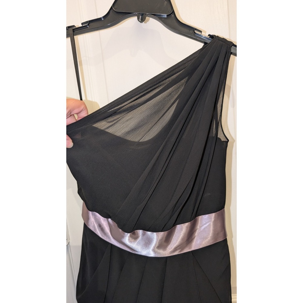 Wtoo Watters & Watters‎ Womens Dress Size 2 Black Sheath Short One Shoulder Y2K - Picture 2 of 6